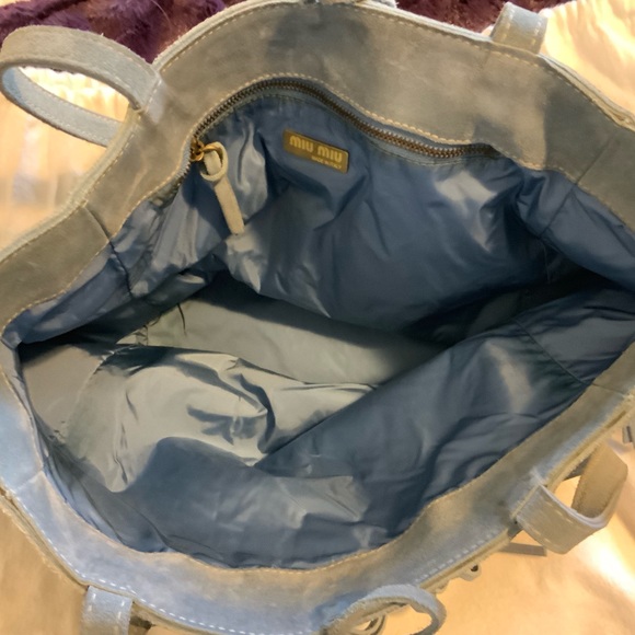 Miu Miu blue suede fringe RARE Limited Edition bag - Picture 4 of 8